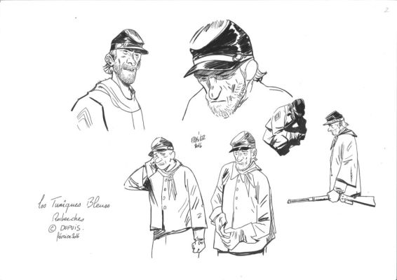 Olivier Frasier. recherches les tuniques bleues 01 | FieldArts