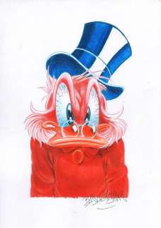 Bas Heymans - Uncle Scrooge - Portrait in color - Art préliminaire original | Catawiki