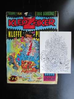 Schreurs, Eric  - Originele covertekening - Klepzeiker sticker album - Kleffe Plakkers (1993) | Catawiki