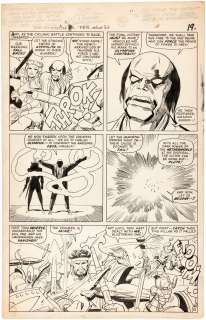 THOR #128 COMIC BOOK PAGE ORIGINAL ART BY JACK KIRBY & VINCE COLLETTA. | Hake’s