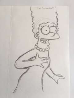 Matt Groening - The Simpsons - Marge (episode "Diatribe of a Mad Housewife") - Dessin de production original - (2004) | Catawiki