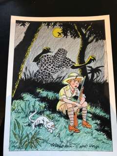 Wasterlain, Marc - Originele tekening in kleur - Hommage aan Hergé - Sarah Spits / Jeannette Pointu | Catawiki