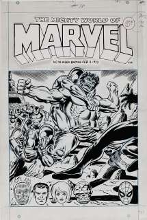 Jim Starlin Joe Sinnott - mighty world of marvel #18 cover (1973)