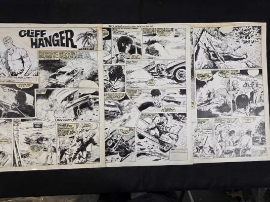 Lot 335 - CLIFFHANGER - complete 3-page original comic art story from ’THUNDER’ comic #22, the last | Excalibur Auctions