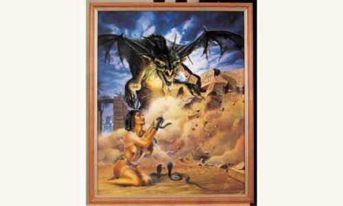 DEMAREZ, Thierry. Â«La Charmeuse de SerpentsÂ». Acrylique sur bois. Format | Tessier Sarrou