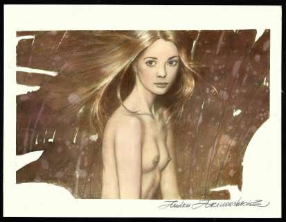 Arinouchkine, Andrei - Originele tekening  - Fantasie tekening: "Iris" - Page volante - Technologie mixte - (2018) | Catawiki