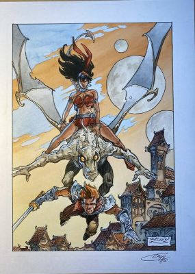 Didier Tarquin (Encrage), Claude Guth (Couleurs) | Didier Tarquin - Cixi, Lanfeust et Sfax | 2DGalleries