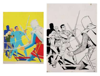 Graton | Michel Vaillant - Les Chevaliers de Koenigsfeld Encre de Chine pour | Millon