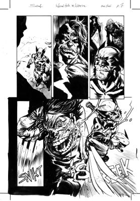Jonas Scharf | Infernal Hulk vs Wolverine Page 7 | Geoff M Art Sales