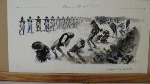 Follet, René - Dessin original - Guerres de Vendée (1983) | Catawiki