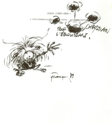 Franquin. Dessin original dédicacé Monstre | BDEnchères