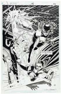 CATWOMAN VOL. 2 #25 COMIC BOOK PAGE ORIGINAL ART BY JIM BALENT.