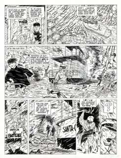 Gine - Planche originale Ã  l’encre de Chine - Capitaine Sabre - Le Vol du Pélican - (1983) | Catawiki