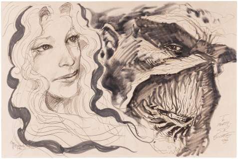 SWAMP THING & ABIGAIL ARCANE COMMISSION ORIGINAL ART BY JOHN TOTLEBEN & STEPHEN BISSETTE. | Hake’s