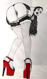 Emmanuelle Clint - illustraz. originale "Collezione 10 tacchi - 3/10 " - Page volante - (2012) | Catawiki