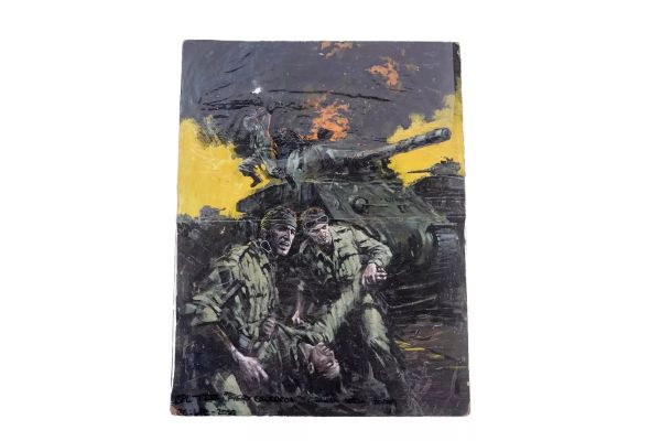 Lot 267 - Original painted front cover artwork for Battle Picture Library “Fiery Cauldron” by Graham Coton | misc / divers