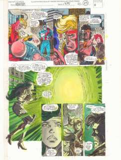 John Kalisz, Steve Epting, Tom Palmer | Avengers #375 P.23 Color Guide Art - Ute the Watcher, Giant-Man, Captain America, Hercules, Black Widow, Quicksilver, And Sersi - 1994 | Anthony’s Comic Book Art
