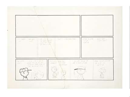 ORIGINAL CHARLES SCHULZ PEANUTS UNFINISHED DAILY COMIC STRIP | misc / divers