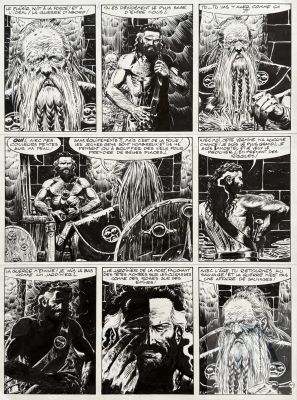 Auclair / Celui-Là. Planche Originale N°81 de L’album T2 "Celui Qui Achève" Illustrant Le Héros Très Sûre de Lui Qui Se Prépare À Aller Au Combat. Une Des Dernières Planches Du Maître... Encrage Lourd Pour Cette Scène Nocturne de Qualité. Encre de Chine Signée Vers 1990. Rare. Tbe+. X Cm ! |  | Dagoty