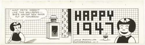 67: Bushmiller Nancy daily 12/31/46 original comic art | Russ Cochran