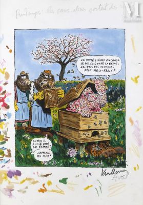 Vuillemin, Philippe (Né En 1958) | Lot 195 - "Printemps : les sans-abris sortent des ruches" | Millon