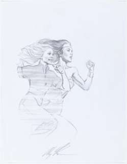 Alex Ross - Wonder woman ‘77 Meets the Bionic Woman #1 Variant Cover Preliminary Artwork Original Art (Dynamite Entertainment, 2016).