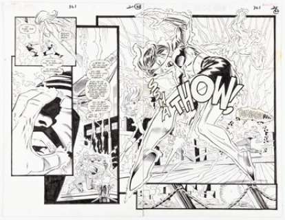 Ron Garney And Joe Rubinstein | Uncanny X-Men #321 Double Page Spread 21-22 Original Art (Marvel, 1995). | Heritage
