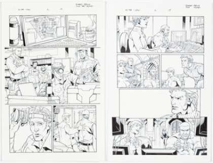 John Wycough [Robert Atkins printed blue lines] - G.I. Joe #2 Story Page Original Art Group of 2 (IDW, 2009).... (Total: 2 Original Art)