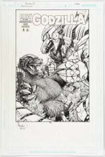 Zach Howard - Godzilla #5 Cover Mechagodzilla Original Art (IDW, 2012)....