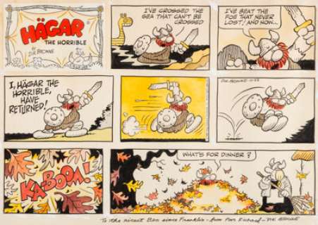 Browne, Dik | Dik Browne Hagar the Horrible Sunday Comic Strip Original Art dated 11-22-81 (King Features Syndicate, 1981). ... | Heritage