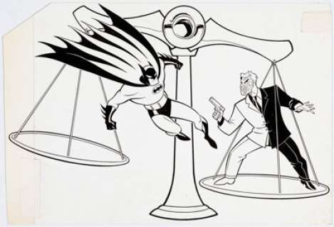 Cullins, Paris | Paris Cullins and Darwyn Cooke - Batman vs. Two Face Illustration Original Art dated 6-28-93 (DC, 1993). ... | Heritage