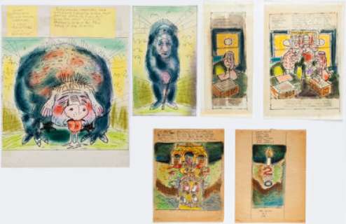 Jaffee, Al | Al Jaffee MAD Inside Back Cover "Fold-In" Preliminary Original Art Group of 6 (EC, c. 1980s).... (Total: 6 Original Art) | Heritage