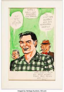 Crane, Roy | Roy Crane Wash Tubbs, Etc., Comic-Strip Excerpts, Editorial Cartoon, and Buz Sawyer Specialty Drawing ... (Total: 4 Original Art) | Heritage