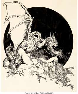 Maroto, Esteban - Esteban Maroto - Fantasy Portfolio Cover Illustration Original Art (Heritage, 1973)....