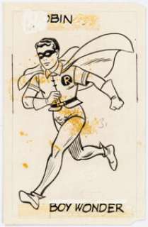 Wood, Wally | Wally Wood Comic Book Foldees Card #31 Robin Illustration Original Art (Topps, 1966).... | Heritage
