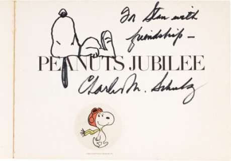 Schulz, Charles - Charles Schulz Remarqued Snoopy Sketch Peanuts Jubilee: My Life and Art with Charlie Brown and Others Original Art...