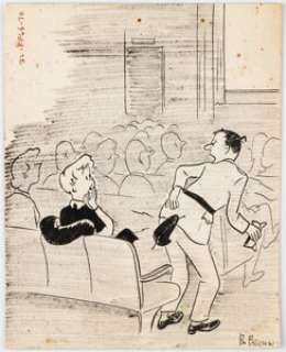 Gag Cartoonist - Bo Brown - Single Panel Gag Cartoon Illustration Original Art (c. 1950s)....