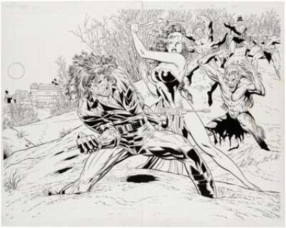 Guice, Jackson "Butch" - Jackson "Butch" Guice, Steve Montano, and Mike DeCarlo Eternal Warrior #49 Double-Splash Pages 2-3 Original Art (A... (Total: 2 Original Art)