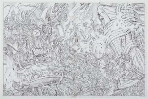 Giorgio Comolo - Galactus vs. the Anti-Monitor Illustration Original Art (c. 1990-2000s)....