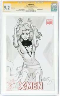 Bernard Chang - X-Men #1 Sketch Cover - Signature Series Original Art (Marvel, 2010) CGC NM- 9.2 White pages....