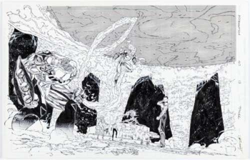 Jim Lee and Richard Bennett Stormwatch #47 Splash Page 13 Original Art (Image, 1997).