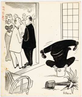 Bo Brown - Single Panel Gag Cartoon Illustration Original Art (undated).