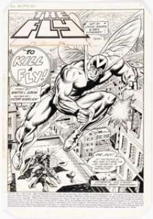 Dick Ayers and Rex Lindsey The Fly #9 Splash Page 1 Original Art (Archie, 1984). | Heritage