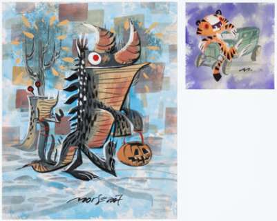 Scott Morse - Mod-Style Paintings Original Art Group of 2 (c. 2007). (Total: 2 Original Art)