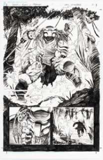 Chris Mooneyham Predator vs. Judge Dredd vs. Aliens #1 Story Page 2 Original Art (Dark Horse/IDW, 2016).