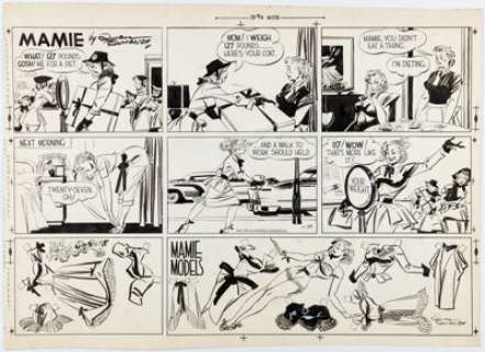 Russell Patterson Mamie Sunday Comic Strip Original Art dated 11-25-51 (United Feature Syndicate, 1951). | Heritage