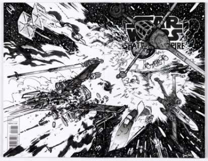 Daniel Warren Johnson Journey to Star Wars: The Force Awakens - Shattered Empire #1 Wraparound Cover Sketch Original Art (Marvel, 2015). | Heritage