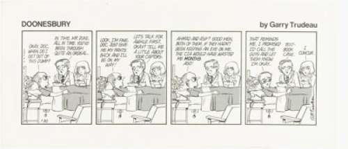 Garry Trudeau and Don Carlton Doonesbury Daily Comic Strip Original Art dated 1-30-81 (Universal Press Syndicate, 1981). | Heritage