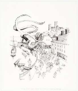 Gary Gianni HG Wells Sea Raiders Book Illustration Original Art (Flesk Publications, 2009). | Heritage