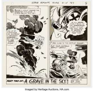 Joe Kubert Star Spangled War Stories #147 Enemy Ace Story Page 8 Original Art (DC, 1969). | Heritage